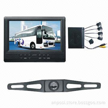 7-inch LCD Monitor Car Rear Viewer CCTV Camera with Four-piece Parking Sensors